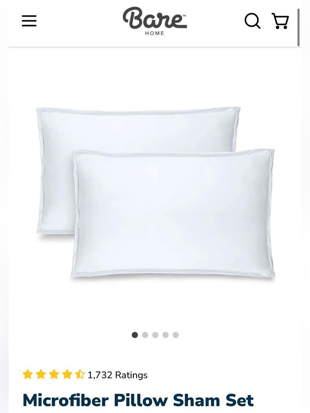 Microfiber Pillow Sham Set - White